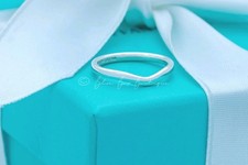 Rare Tiffany & Co. Ring Elsa Peretti Stackable Curved Wave Band in Silver Size 5