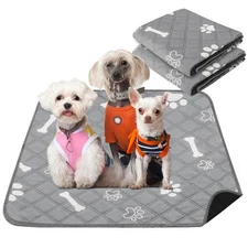 Washable Dog Pee Pads 24x36 Reusable Waterproof Training Mats 2 Pack