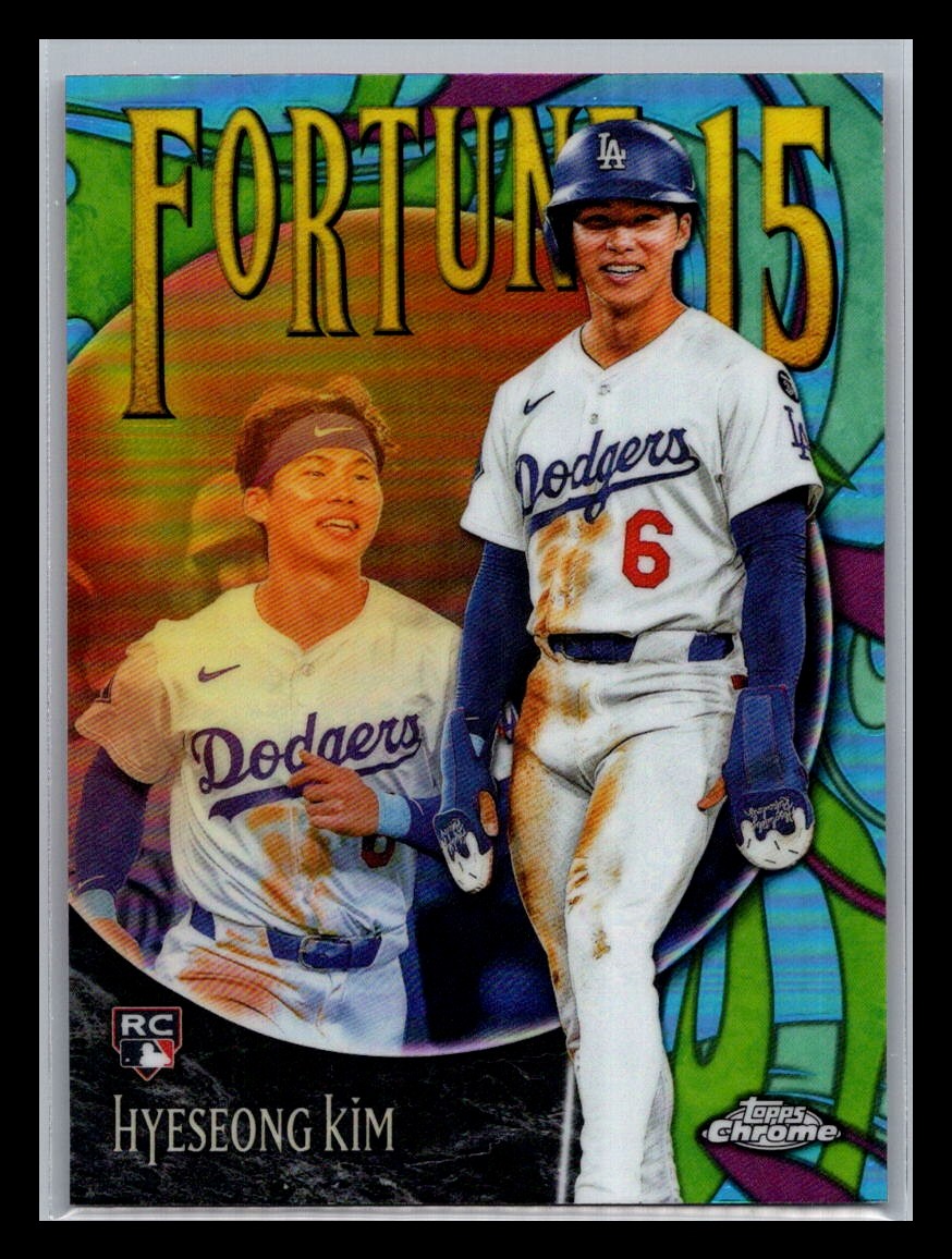 Hyeseong Kim 2025 Topps Chrome Update Fortune 15 Los Angeles Dodgers