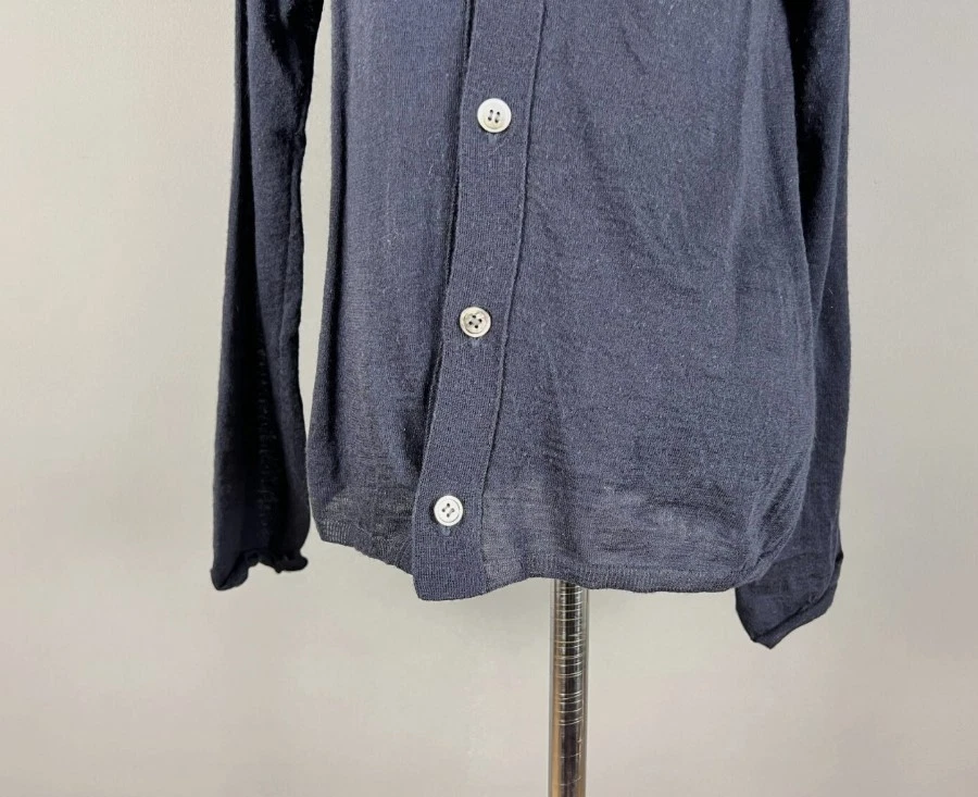 Cárdigan tejido COMME des GARCONS para mujer cuello en V suéter azul marino talla S Foto 3 de 4