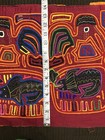 Vintage Kuna Mola Hand Stitched Textile Panel Panama Guna Folk Art Pelicans Fish — photo 3