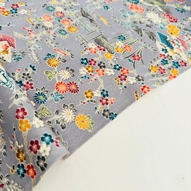 UnUsed Storybook #A 13.5x40 Vintage Japanese Kimono Silk Fabric RX19