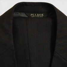 Jos A Bank 2 Piece Suit 42R Charcoal Pinstripe Wool Pleated 2 Button Single Vent