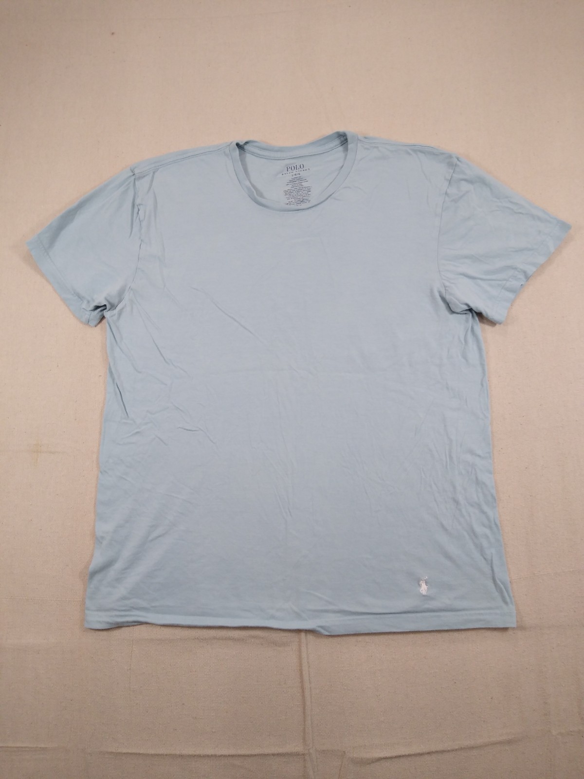 Polo Ralph Lauren t shirt uomo L blu chiaro con pony bianco vestibilità classica