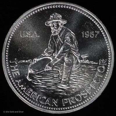1987 Engelhard Prospector Key Date 1 oz .999 Fine Silver Round
