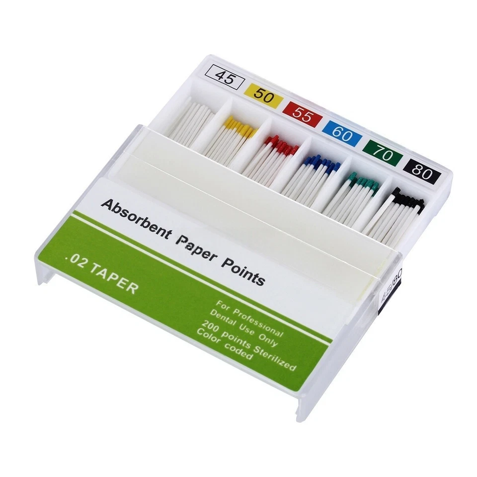 200Pcs Dental Endo Absorbent Paper Points Tips 0.02 Taper Endodontics 45 -80# - Image 3 of 4