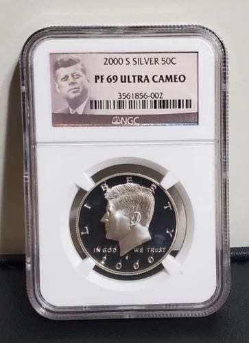 2000-S Kennedy Silver Half Dollar NGC PF69 Ultra Cameo 90% Silver