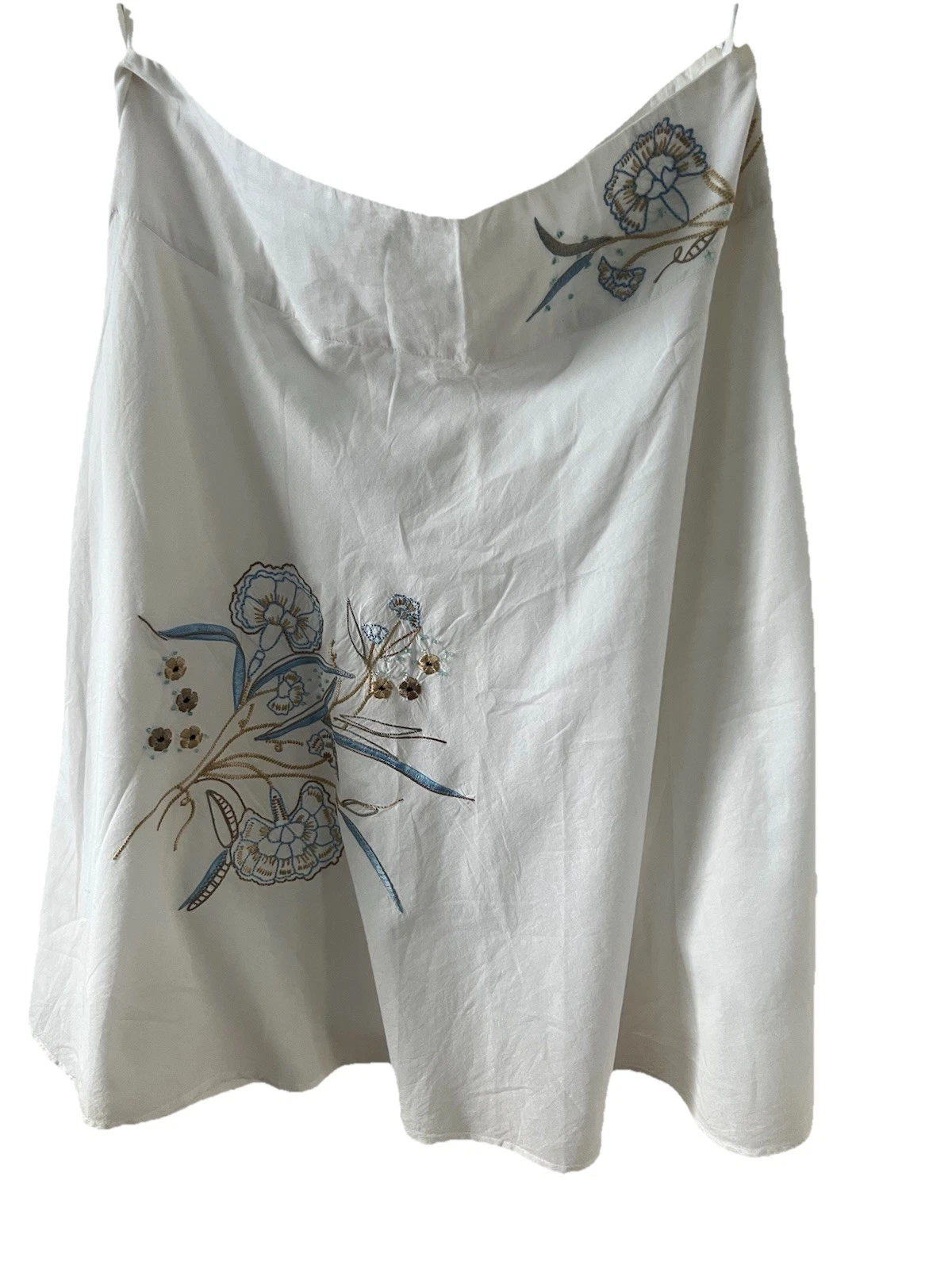 NWT White Aline Skirt 100% Cotton By StyleUK Size 10.