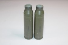 2 empty 25 mm Fired Shell Case casings PAPERWEIGHTS display
