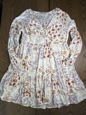 American Eagle Cottage Core Floral Tiered Long Sleeved Babydoll Dress Size XS