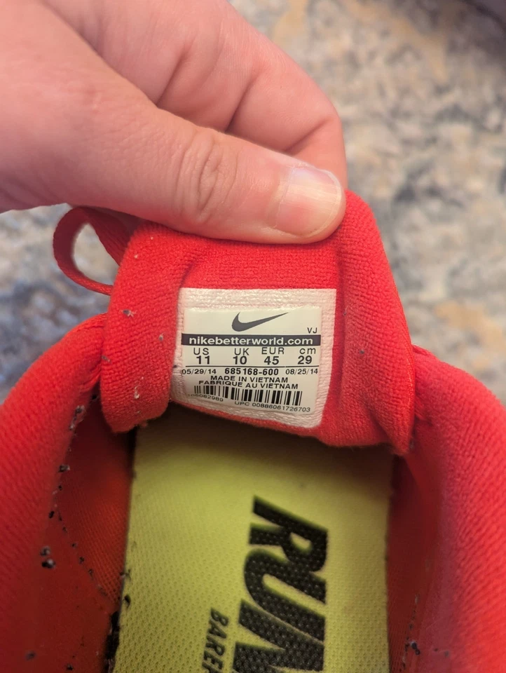 Nike Hombre Gratis, Talla 11, Rojo, Usado Foto 3 de 4