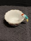 Miniature Porcelain Teacup With Parrot Handle - Floral Pink Print Gold Trim — photo 2