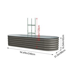 Image of Galvanised Steel Raised Garden Bed Outdoor Flower Vegetable Planter Grow Box
