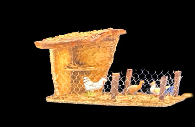 Vintage Fontanini Nativity Village Bird Shelter Structure Chicken Coop 55627
