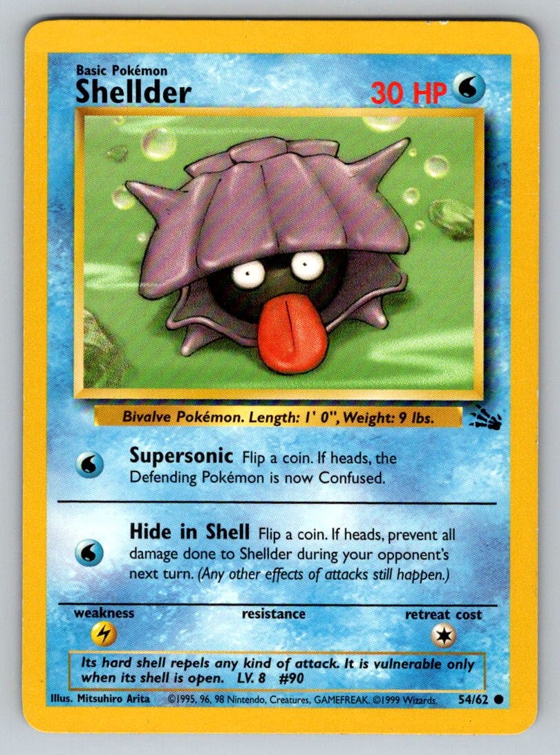 Shellder 54/62 Common Fossil Pokemon Unlimited