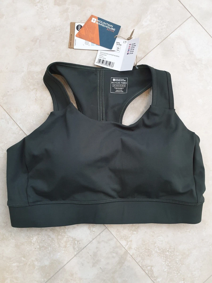 BNWT Mountain Warehouse Recycled Mid-Support Womens Sports Bra 14