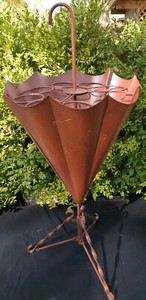 Umbrella Shape Vintage Antique Metal Umbrella Stand 24" Tall