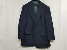 Chequers Ron Stuart Men's Blazer Size 41 Long Navy Blue Jacket wool