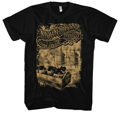Moonshine Express Männer Herren T-Shirt | Whiskey Rockabilly Redneck Kult | M2