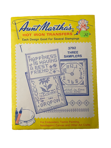 Aunt Martha's Sport Quilt Blocks Iron Transfer - 8 Piece Embroidery Pattern Set