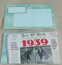 1939, "Year Of Birth", (1) Leanin' Tree Birthday Card, New With (1) Envelope