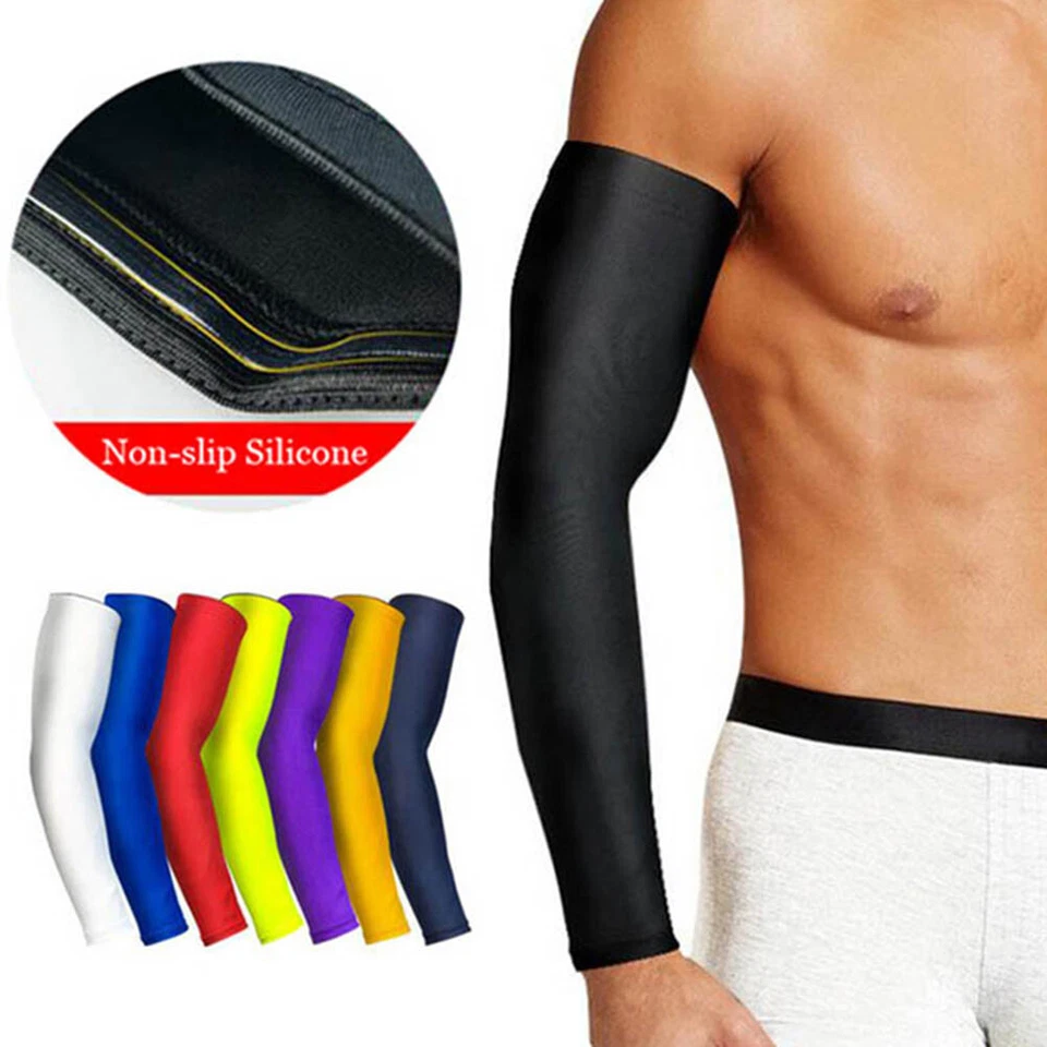 Elbow Support Arm Sleeves Cover UV Sun Protection Basketball sports Compression` - Image 2 of 4