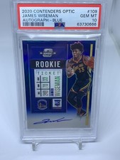 James Wiseman 2020-21 Contenders Optic BLUE /99 Rookie Ticket Autograph RC Auto