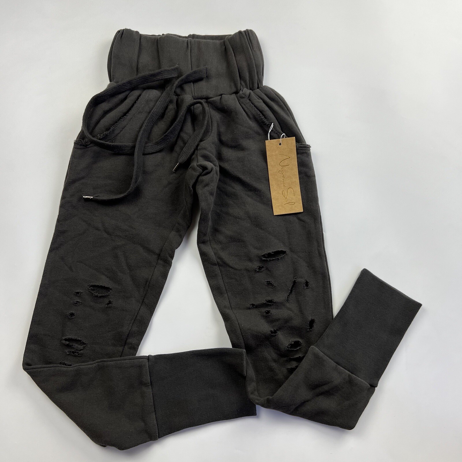 SAOLA Pantaloni Yoga Atletici Niyama Sol Joggers XS Grigio Espresso Distrutti Nuovi con etichette Xs Nuovi