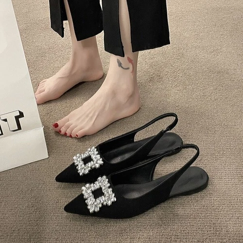 Woman Fashion Sandals Casual PU Low Rubber Rome Square heel Flat Back Strap Toe - Picture 24 of 55