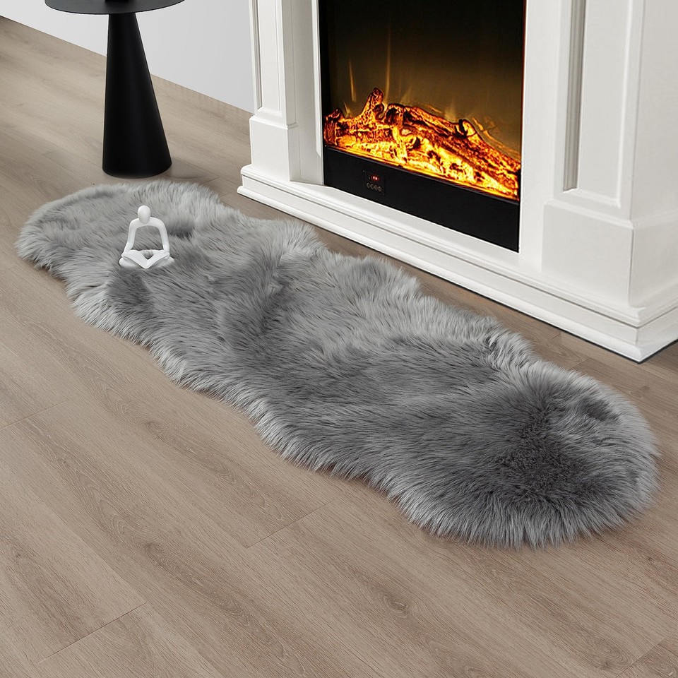 Fluffy Rugs Large Shaggy Rug Bedroom Living Room Anti Slip Soft Carpet ...