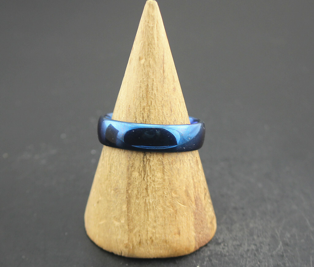 55pcs Wholesale Lots Smooth Ring Blue Stainless Steel Jewelry Men's