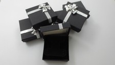 LOT OF 5 CLASSIC BLACK EARRING/NECKLACE GIFT BOXES W BOW USA SELLER