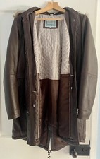 Lakeland Dark Brown Leather Parka Uk 18