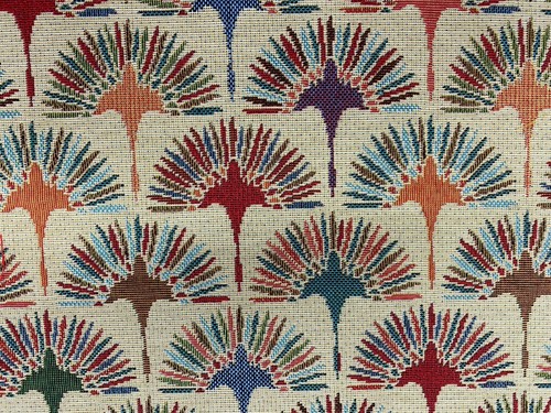 Deco Fan Tapestry Multicoloured Cotton Curtain Blind Upholstery Fabric - Picture 2 of 5