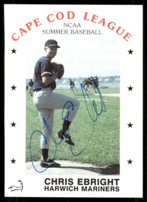 1988 Harwich Mariners CHRIS EBRIGHT Signed Card auto autograph CUBS CAPE COD