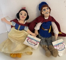 The Disney Store Prince and Snow White Bean Bag Dolls