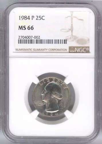 1984 P Washington Quarter 25C NGC MS 66