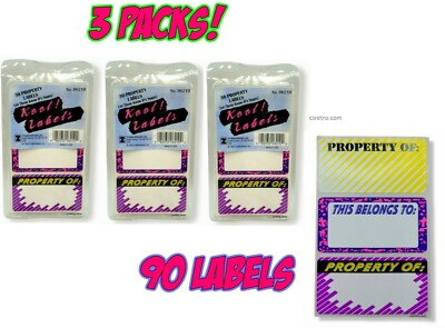Retro Kool Labels Property Identification Lunch bag School Book Gym ID Sticker