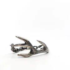 King Baby Studio Antler  Chain Link Bracelet Statement Fine Silver 925 Size 6.75