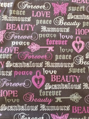 Michael Miller Fabric Cx-4872 Love Forever Goth Hearts Beauty locket ~ 1 yard