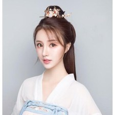 Classical Women Girl Hanfu Hair Crown Hairpin Headdress Set Alloy Hair Sticks