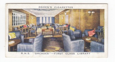 Vintage 1938 Ship Card First Class Library R.M.S. ORCADES The Orient Line
