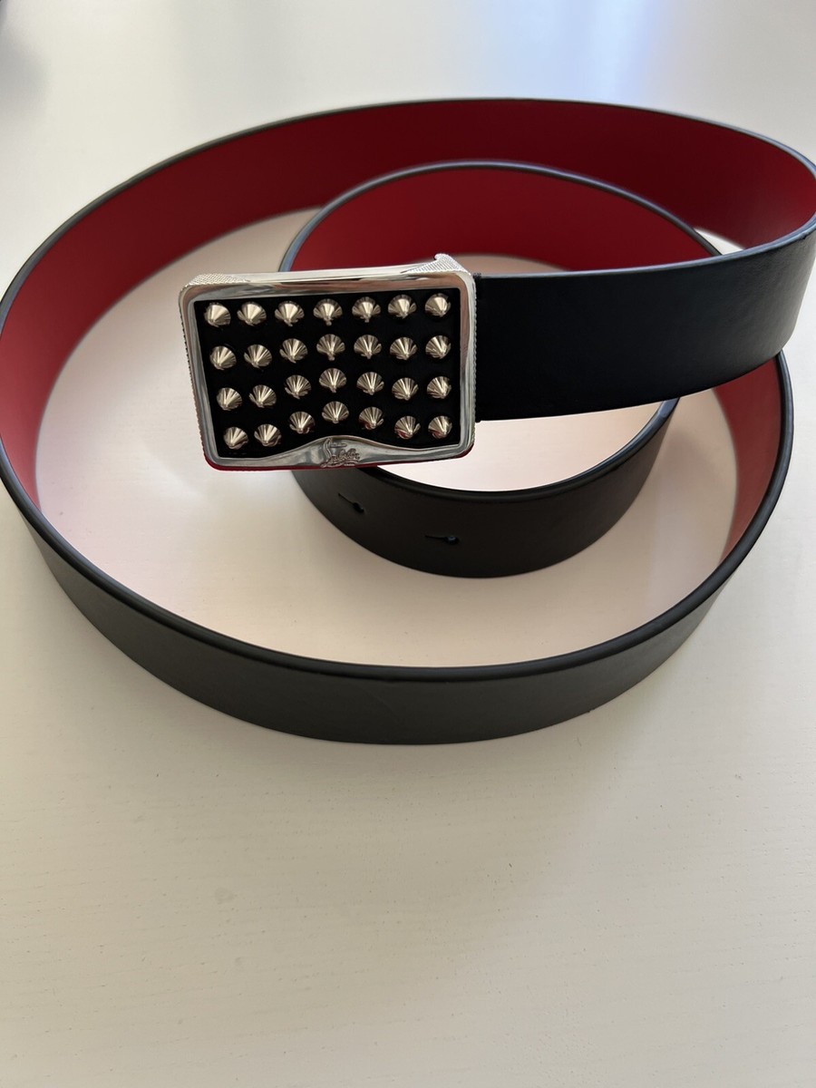 L05107 未使用品 Christian Louboutin ベルト：FREE Christian Louboutin New Men's Louis Spike Leather Belt 110 - 44 | eBay