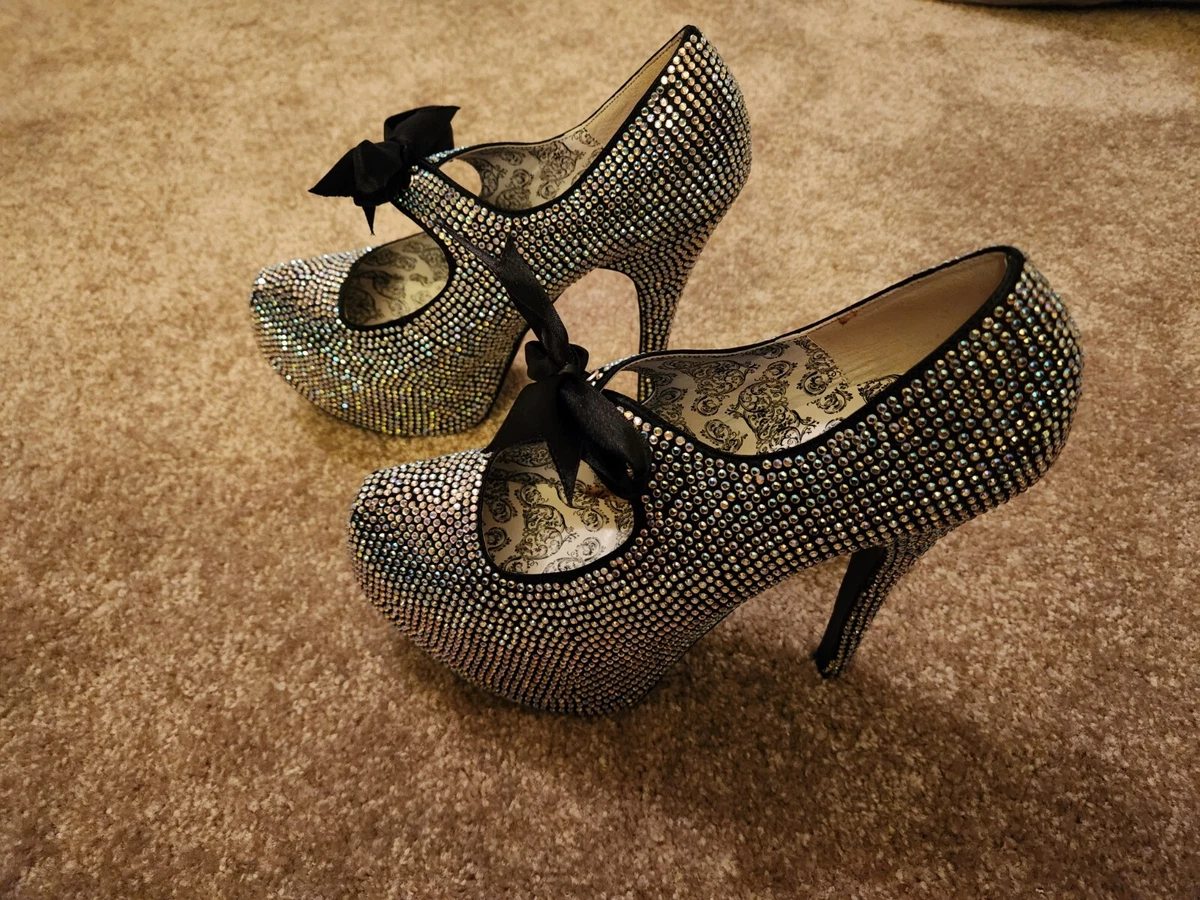 Bordello rhinestone hotsell heels