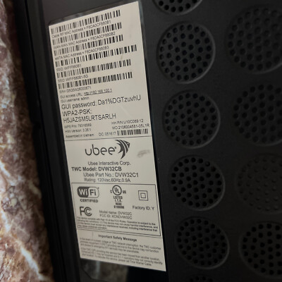 Ubee DVW32CB Advanced Wireless Voice Gateway Modem Router No