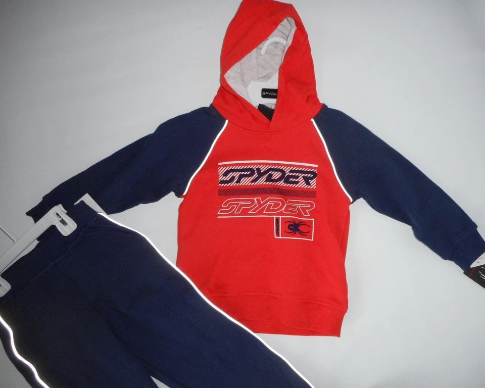 SPYDER 2 Piezas Conjunto de Sudadera con Capucha Sudadera y Pantalones JOGGER CONJUNTO NIÑOS Talla 4 NUEVO Foto 2 de 3