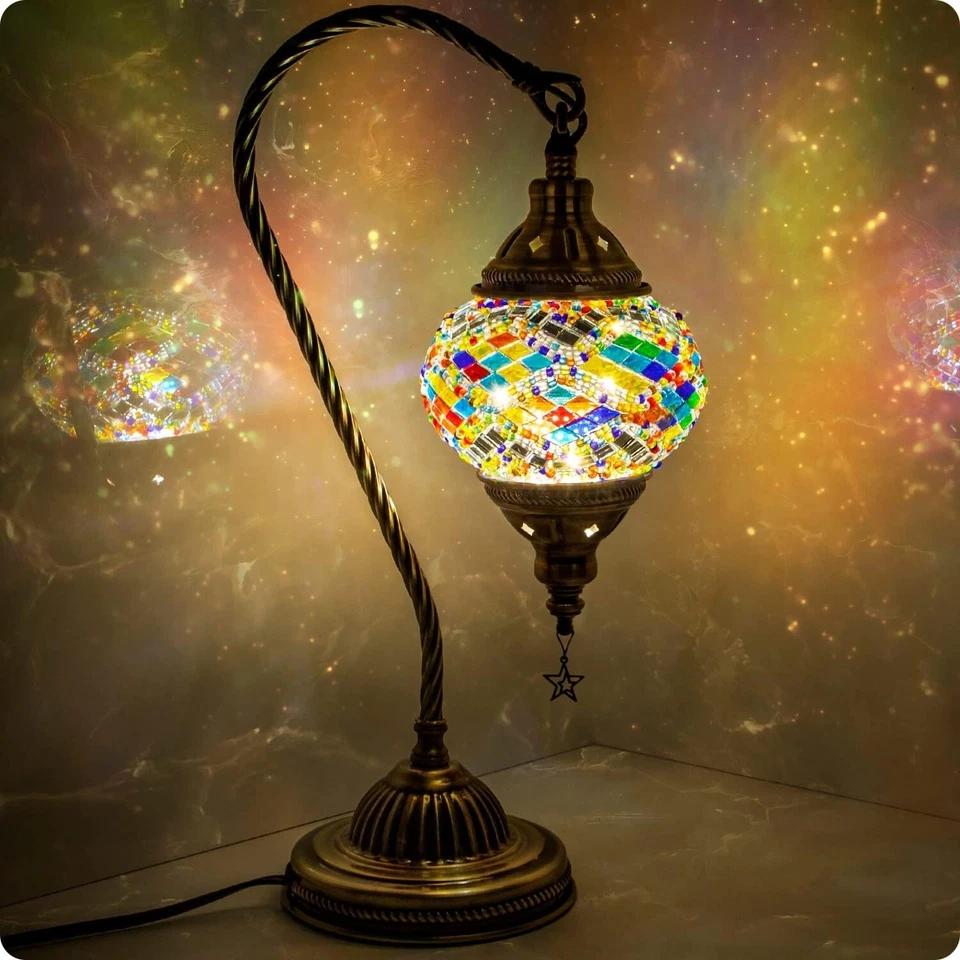 Turkish Moroccan Mosaic Bedside Lamp - Modern Home Decor | Buy 2 Save 15% - Image 2 of 4