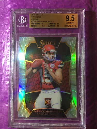 Patrick Mahomes 2016 Select 2017 Rookie Prizms #2 XRC BGS 9.5 Gem Mint *Read