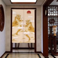 Chinese Noren Curtain Cotton Linen Doorway Decorative Drapes Kitchen Decor