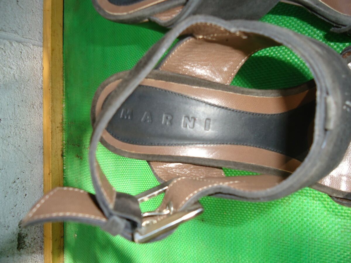 Marni Brown Suede Leather Block Heel Platform Sandals Women Marni Brown Suede Leather Block Heel Platform Sandals Women